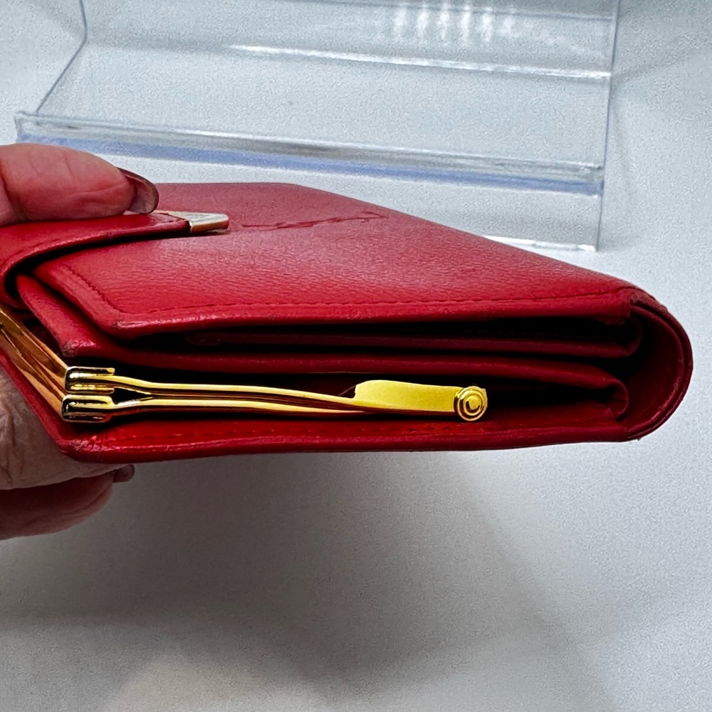 YSL - Saint Laurent- soft leather bright Pink kiss lock wallet - Picture 13 of 16